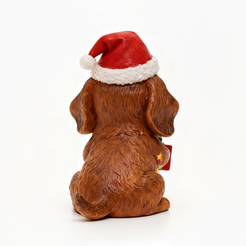 Light-Up Christmas Dachshund Figurine