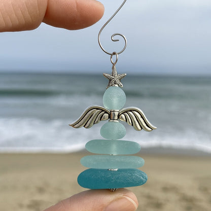 Coastal Christmas Sea Glass Ornaments