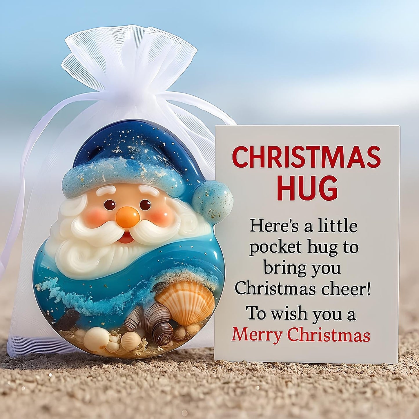 Sea Glass Santa Pocket Hug